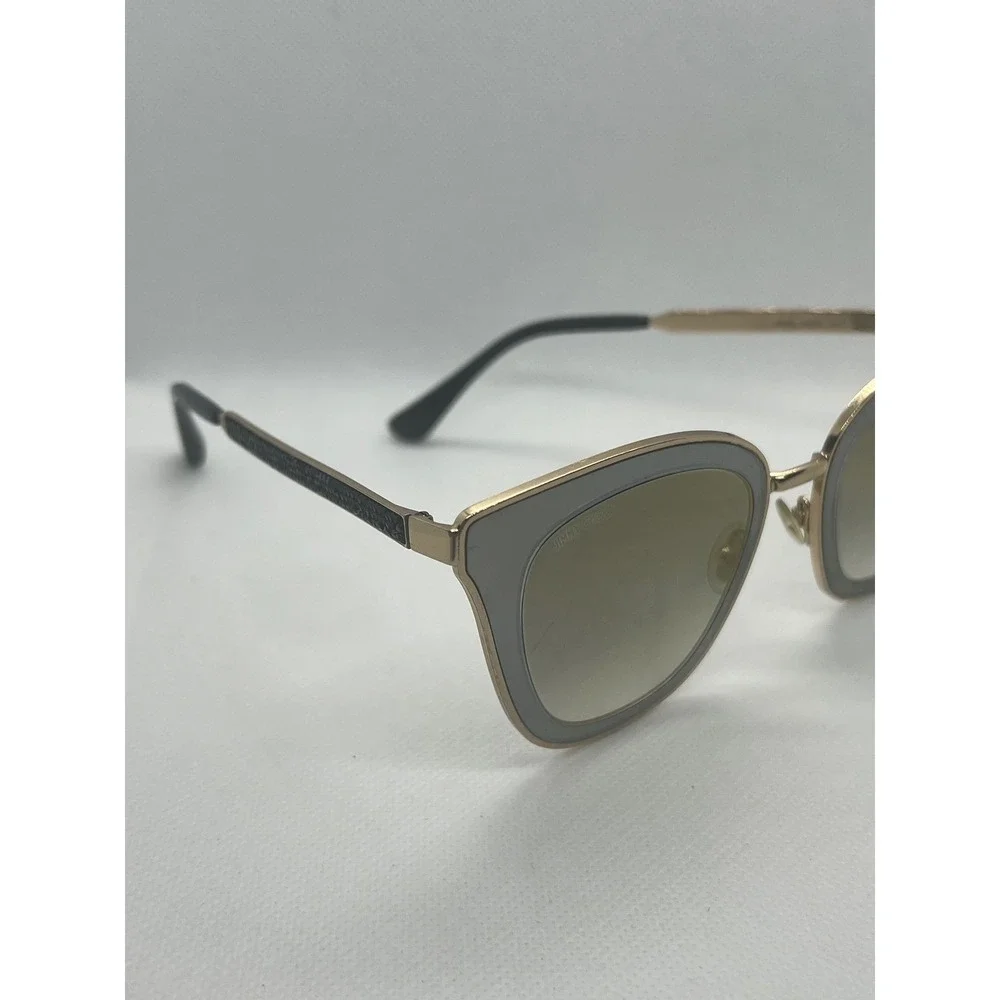 Jimmy Choo Lory/S Cat Eye Sunglasses Gray Gold Made‎ in Italy 49-23-145